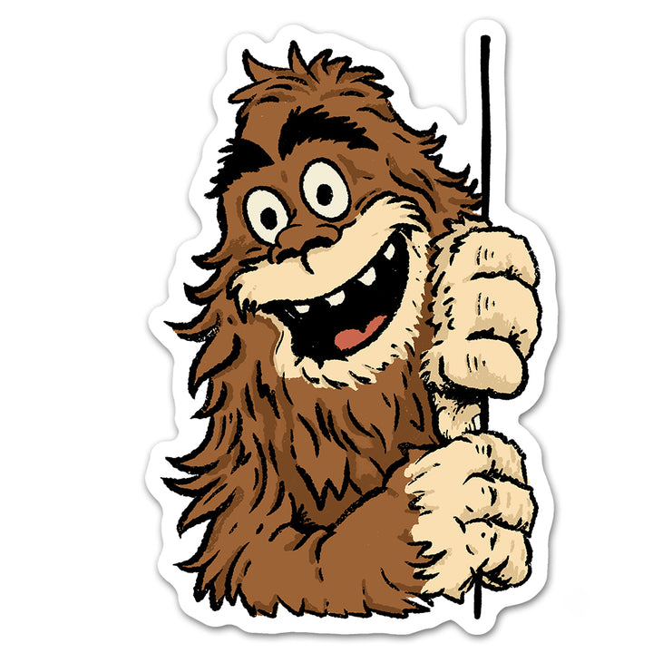 Peeking Bigfoot Sticker