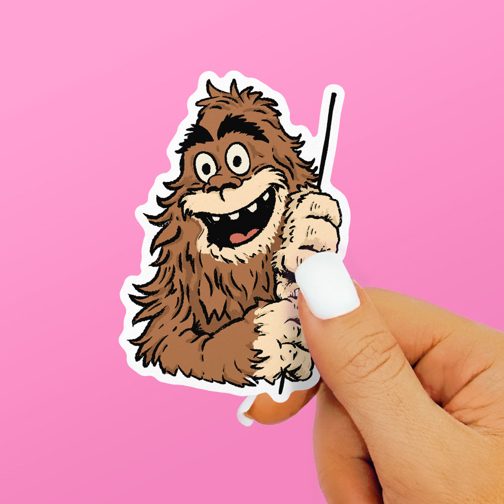 Peeking Bigfoot Sticker
