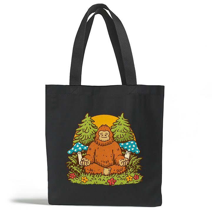 Meditating Bigfoot Tote Bag