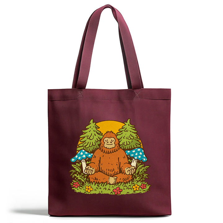 Meditating Bigfoot Tote Bag