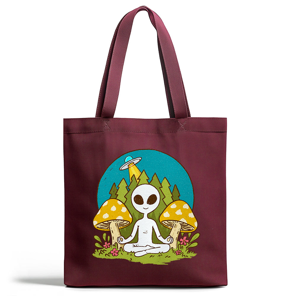 Meditating Alien Tote Bag