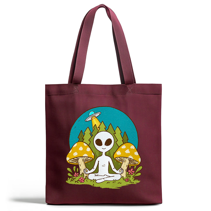 Meditating Alien Tote Bag