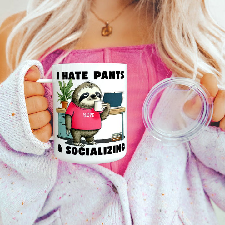 Antisocial Sloth Insulated Travel Mug - Loftipop