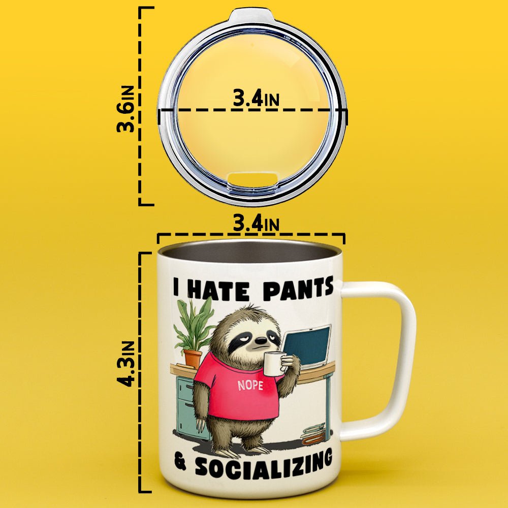 Antisocial Sloth Insulated Travel Mug - Loftipop