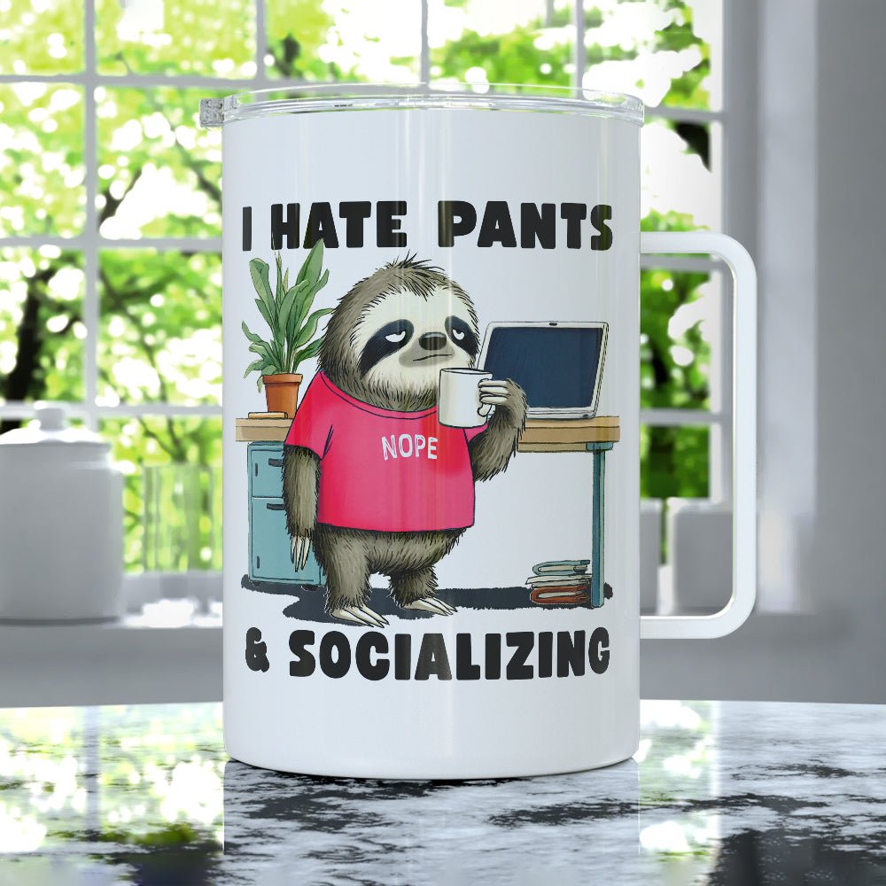 Antisocial Sloth Insulated Travel Mug - Loftipop