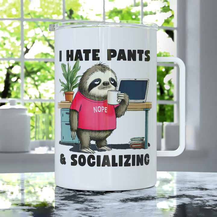 Antisocial Sloth Insulated Travel Mug - Loftipop
