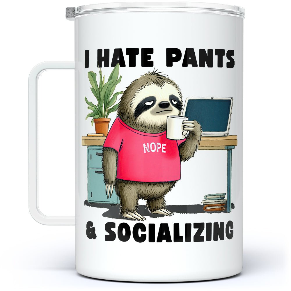 Antisocial Sloth Insulated Travel Mug - Loftipop