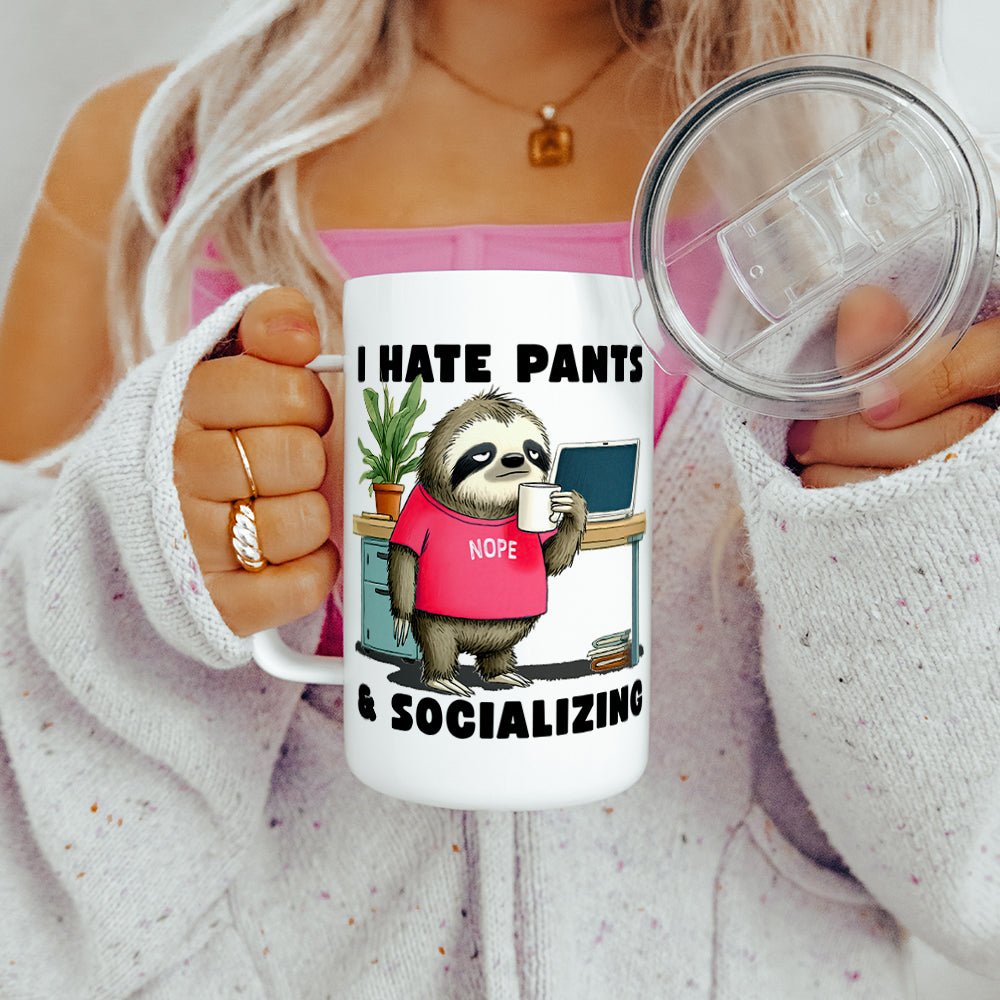 Antisocial Sloth Insulated Travel Mug - Loftipop