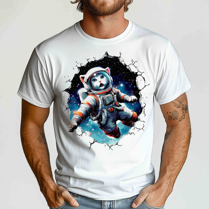 Astronaut Cat Crewneck Tshirt - Loftipop
