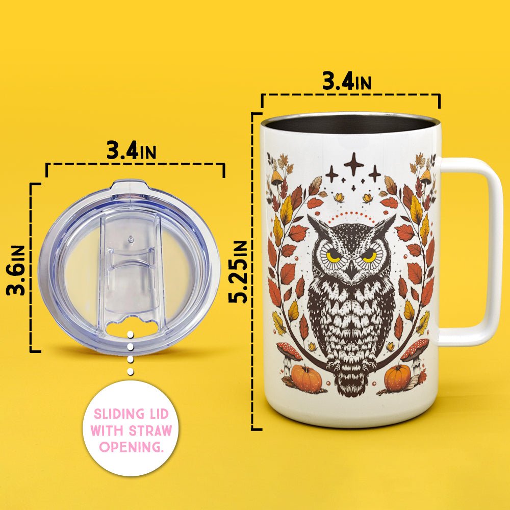 Autumn Owl Insulated Travel Mug - Loftipop