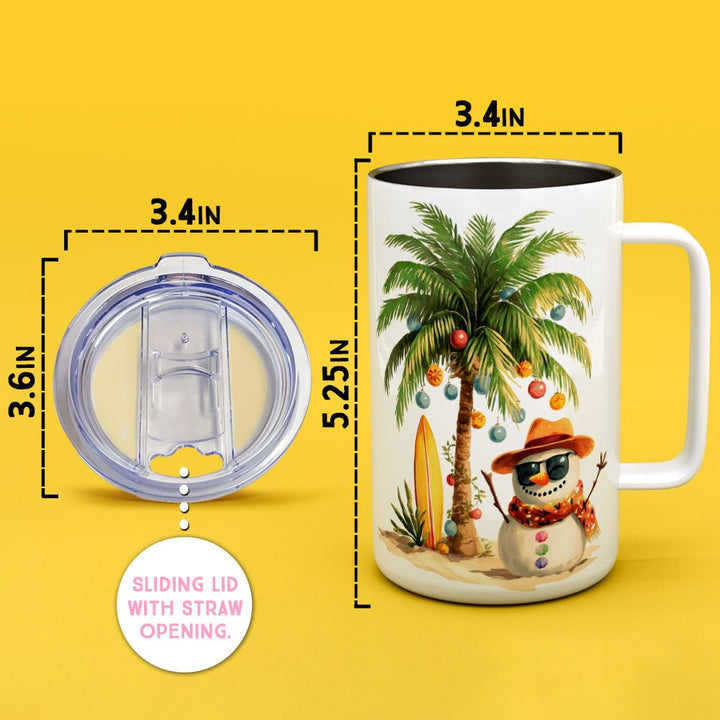 Beach Snowman Insulated Travel Mug - Loftipop