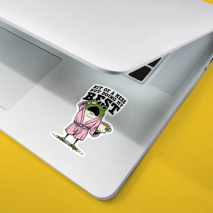 Bit of a Mess But Doing My Best Frog Sticker - Loftipop