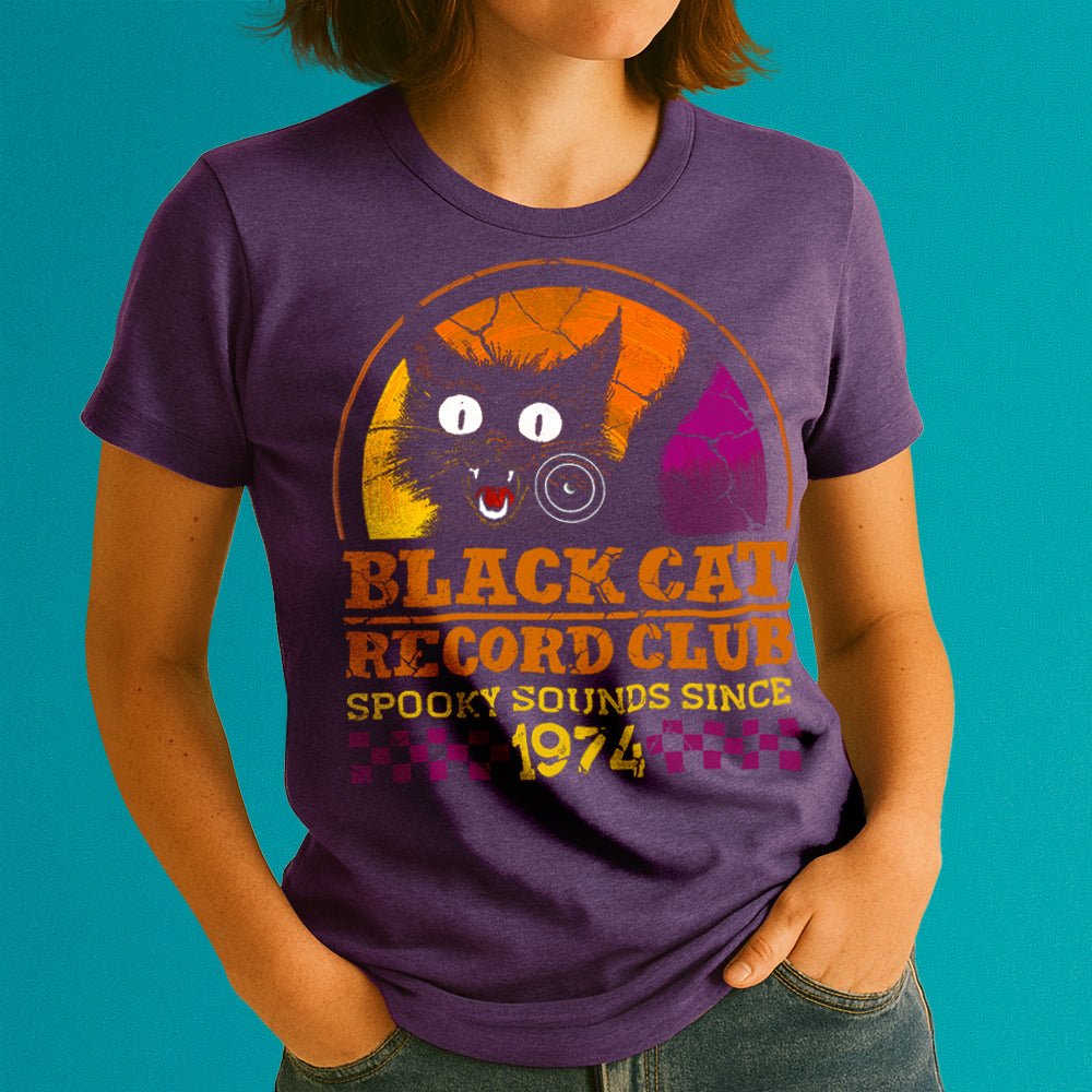 Black Cat Record Club Crewneck Tshirt - Loftipop