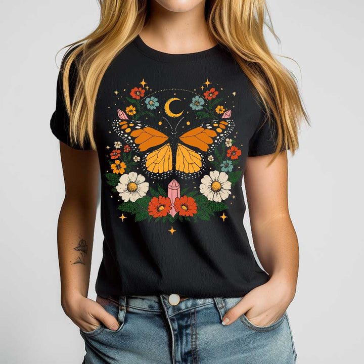 Boho Butterfly Crewneck Tshirt - Loftipop