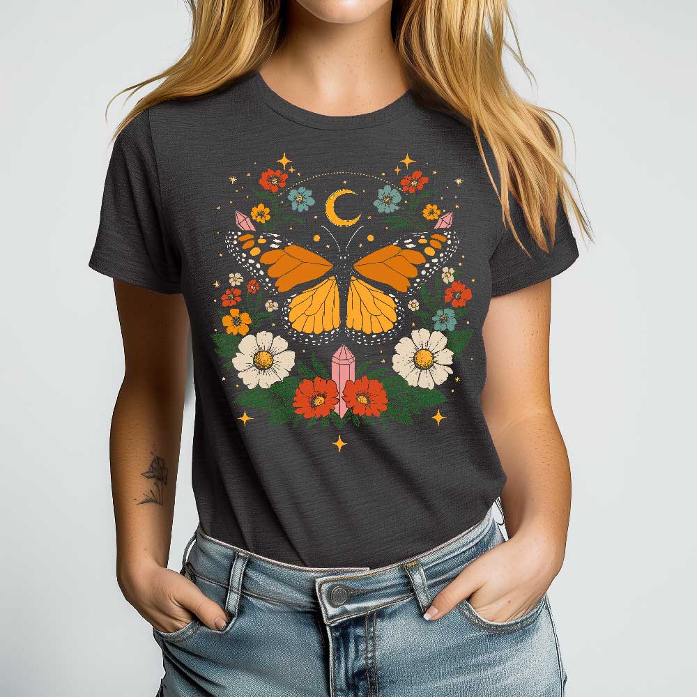 Boho Butterfly Crewneck Tshirt - Loftipop