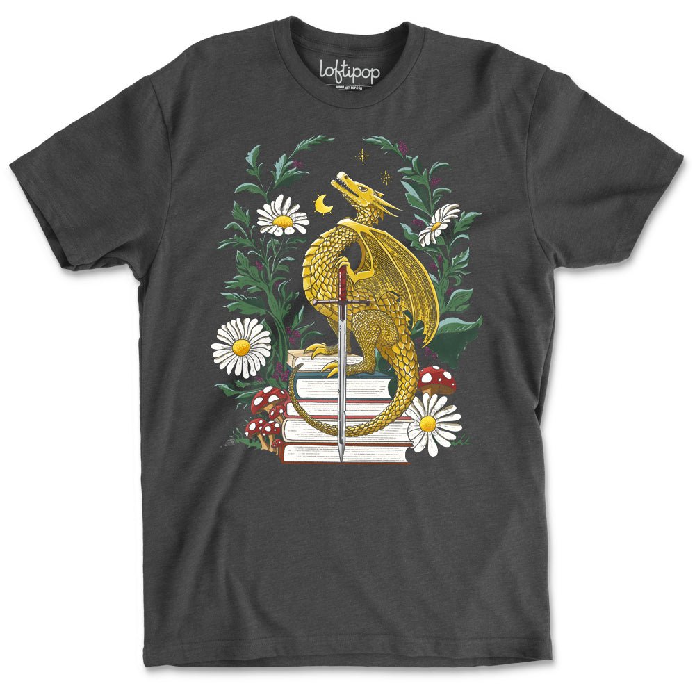 Bookish Dragon Crewneck Tshirt - Loftipop
