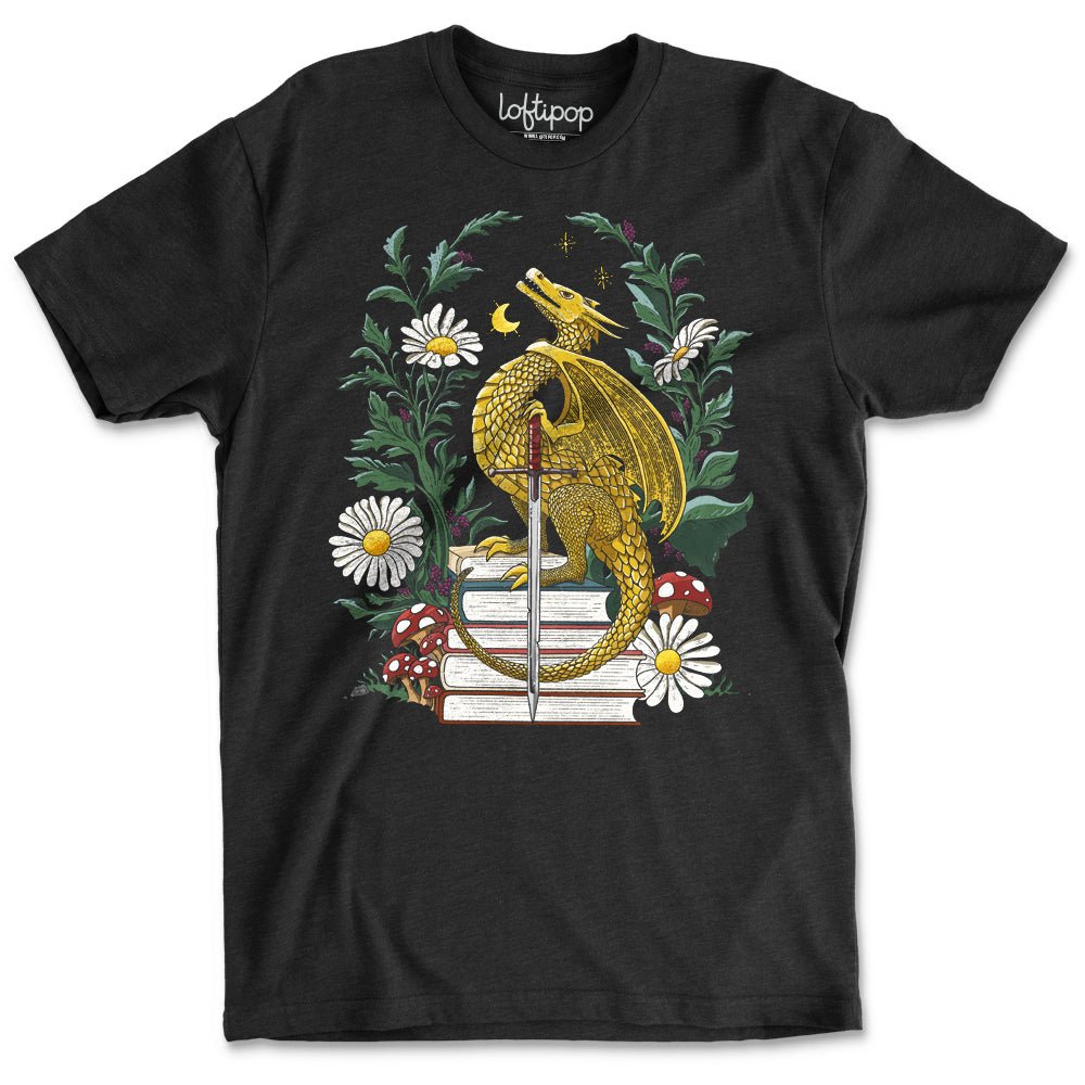 Bookish Dragon Crewneck Tshirt - Loftipop