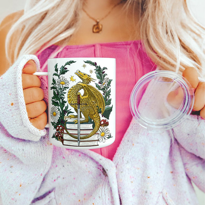 Bookish Dragon Insulated Travel Mug - Loftipop