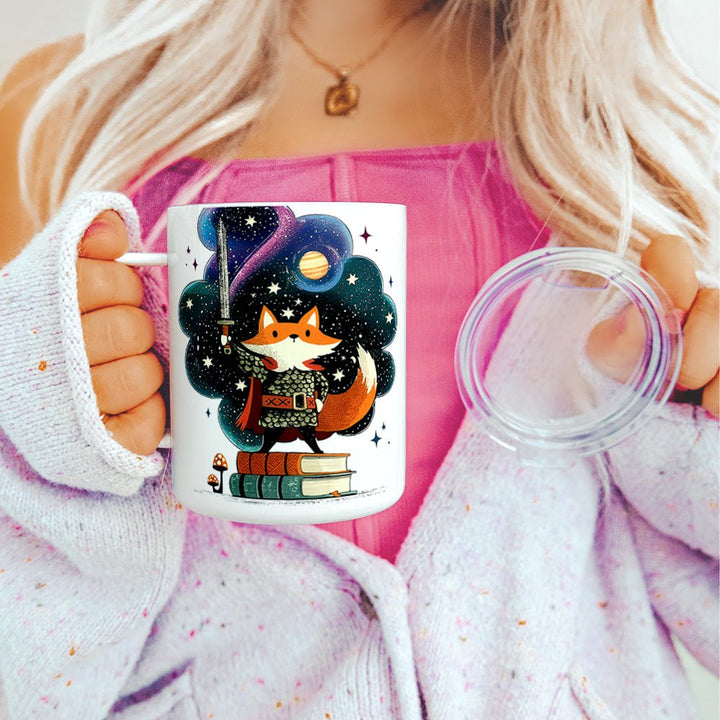Bookish Fox Knight Insulated Travel Mug - Loftipop