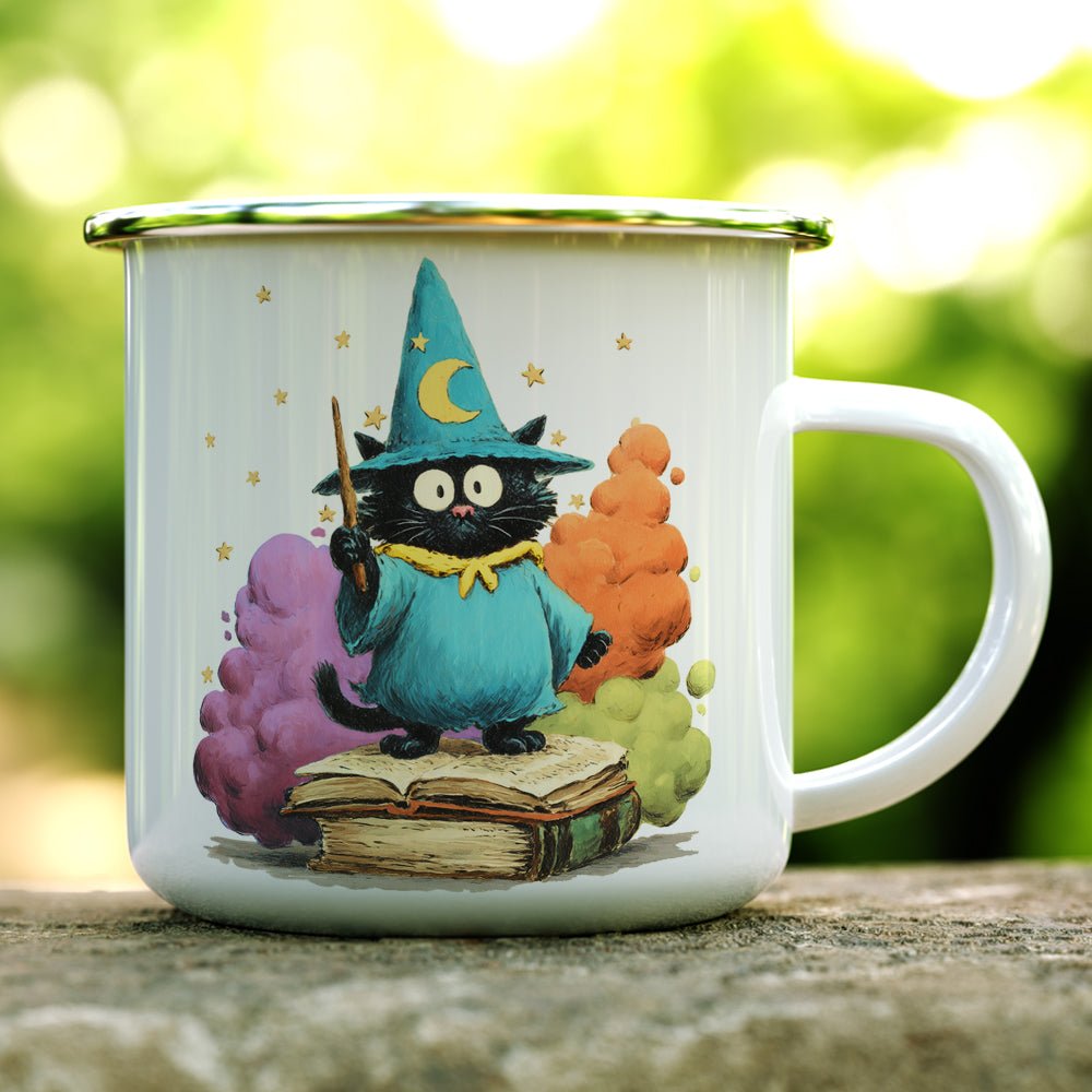 Bookish Wizard Cat Camp Mug - Loftipop