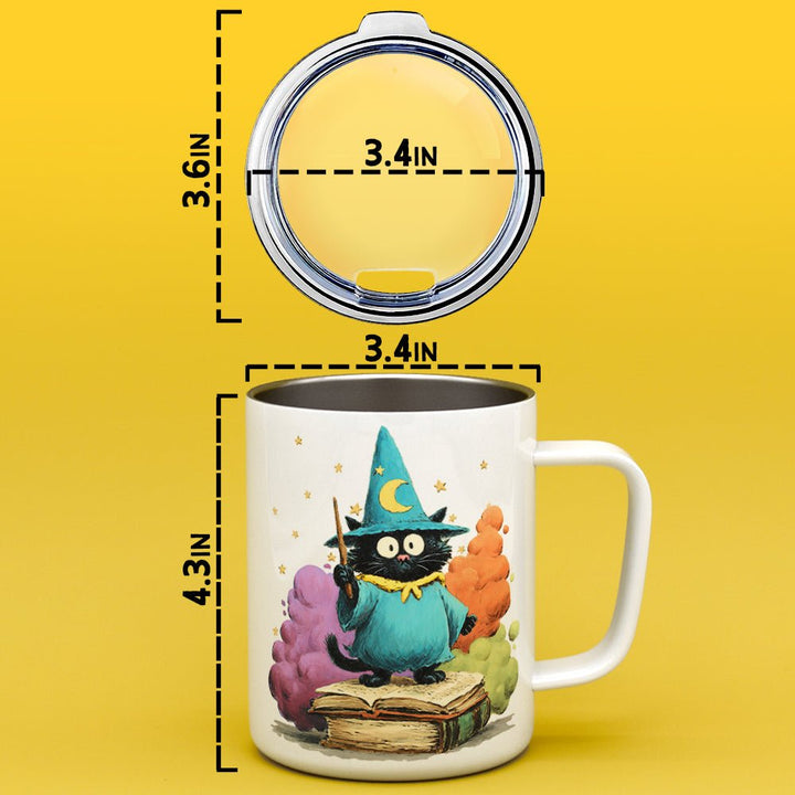 Bookish Wizard Cat Insulated Travel Mug - Loftipop