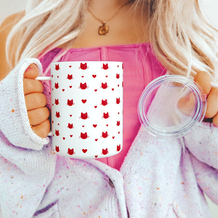 Cat Hearts Insulated Travel Mug - Loftipop