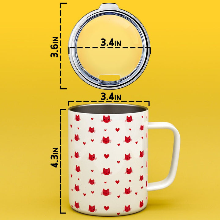 Cat Hearts Insulated Travel Mug - Loftipop