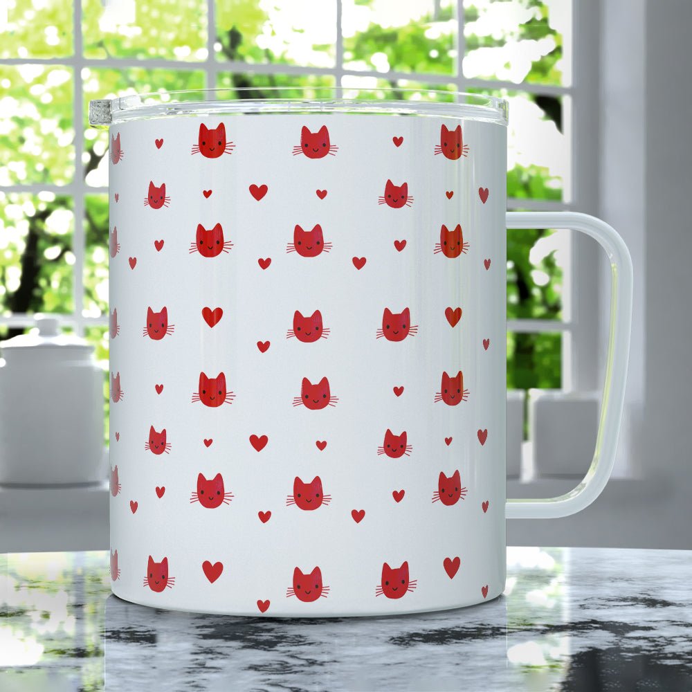 Cat Hearts Insulated Travel Mug - Loftipop