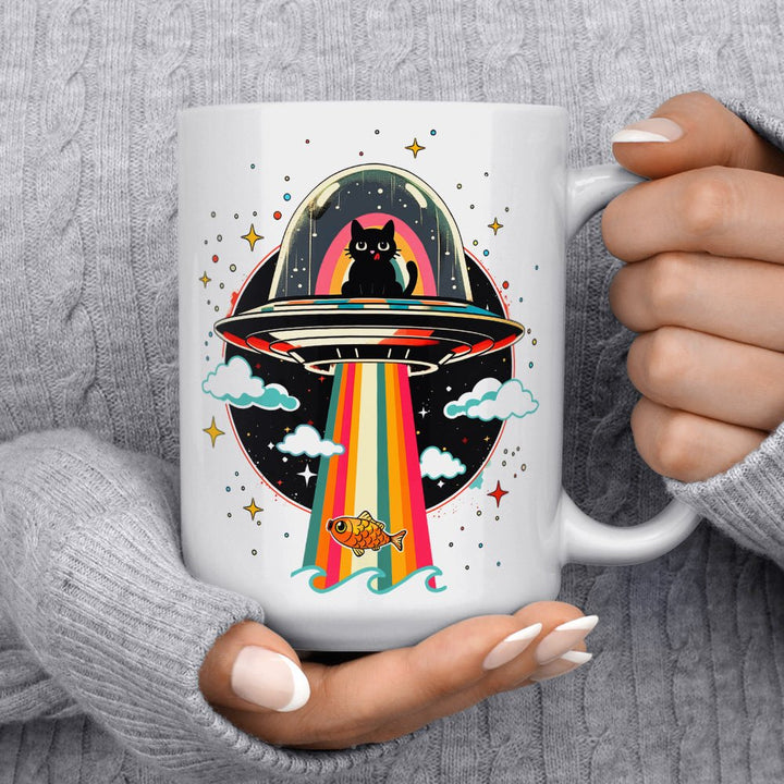 Cat UFO Abduction Mug - Loftipop