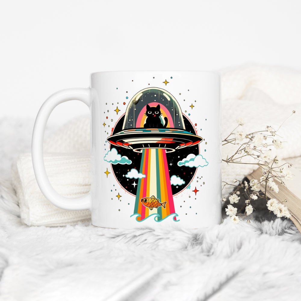 Cat UFO Abduction Mug - Loftipop