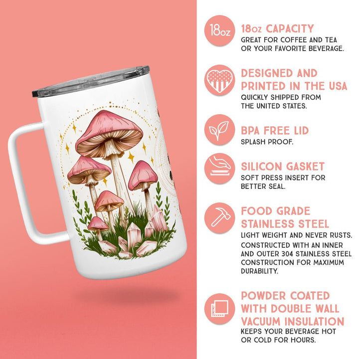 Celestial Mushroom Insulated Travel Mug - Loftipop