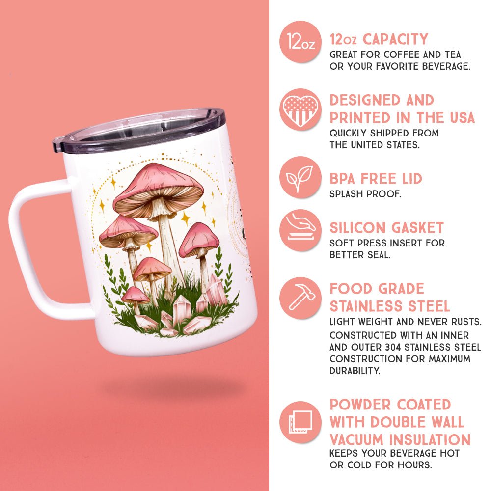 Celestial Mushroom Insulated Travel Mug - Loftipop