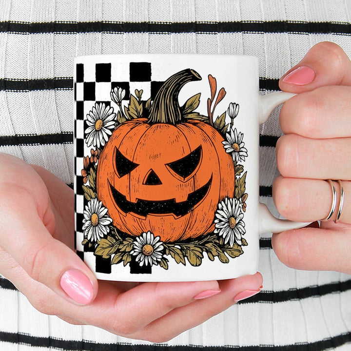 Checkered Pumpkin Mug - Loftipop