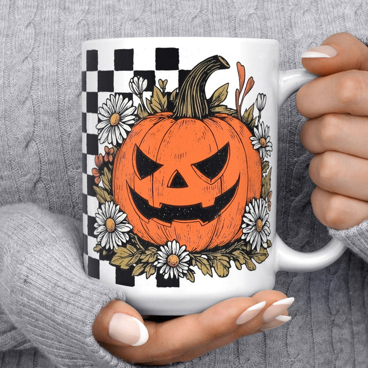 Checkered Pumpkin Mug - Loftipop