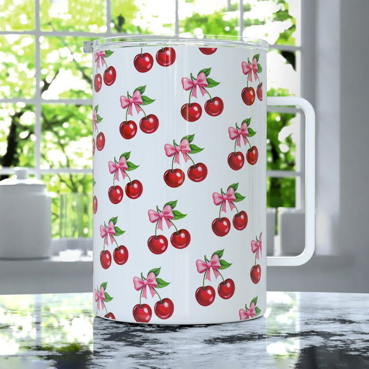 Cherry Bows Insulated Travel Mug - Loftipop