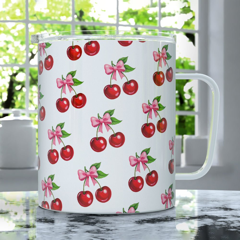 Cherry Bows Insulated Travel Mug - Loftipop