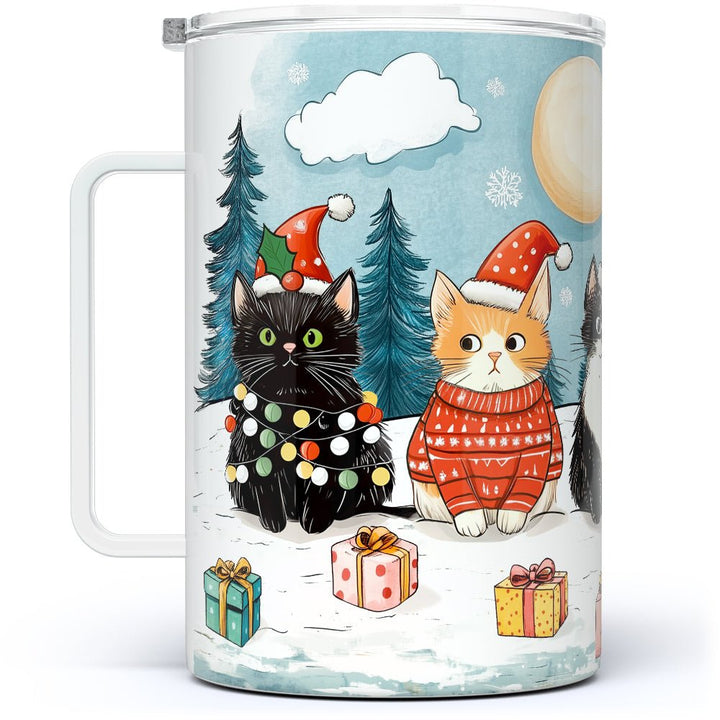 Christmas Cats Insulated Travel Mug - Loftipop