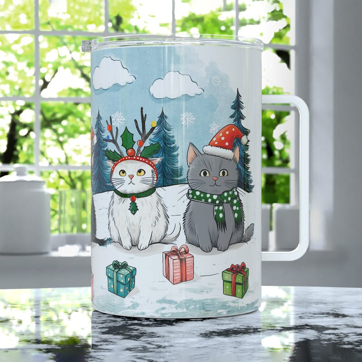 Christmas Cats Insulated Travel Mug - Loftipop