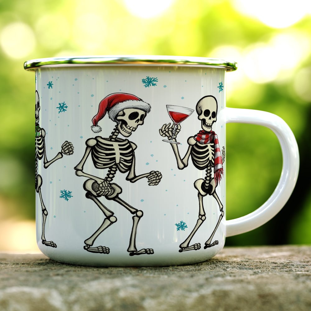 Christmas Dancing Skeletons Camp Mug - Loftipop