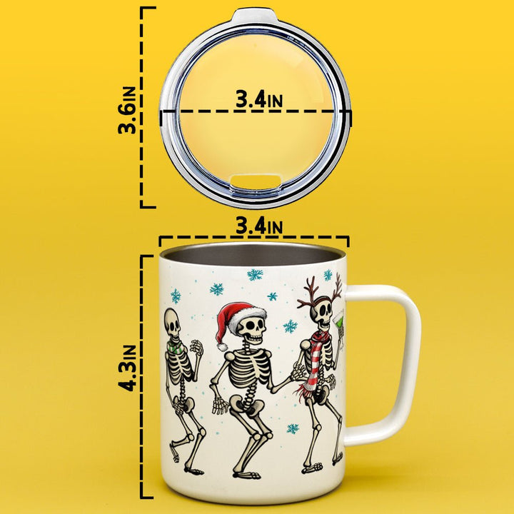 Christmas Dancing Skeletons Insulated Travel Mug - Loftipop