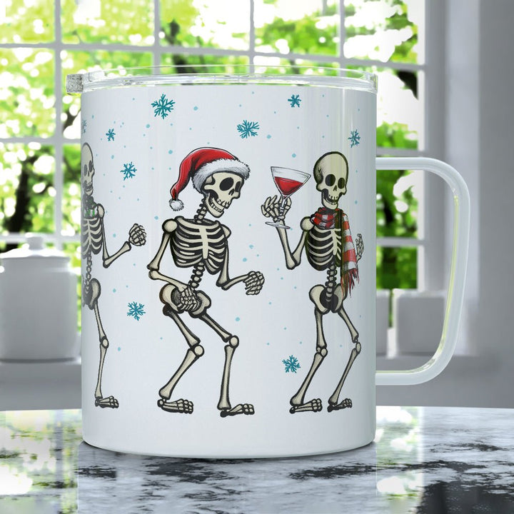 Christmas Dancing Skeletons Insulated Travel Mug - Loftipop