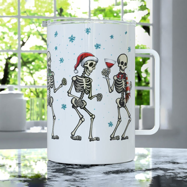 Christmas Dancing Skeletons Insulated Travel Mug - Loftipop