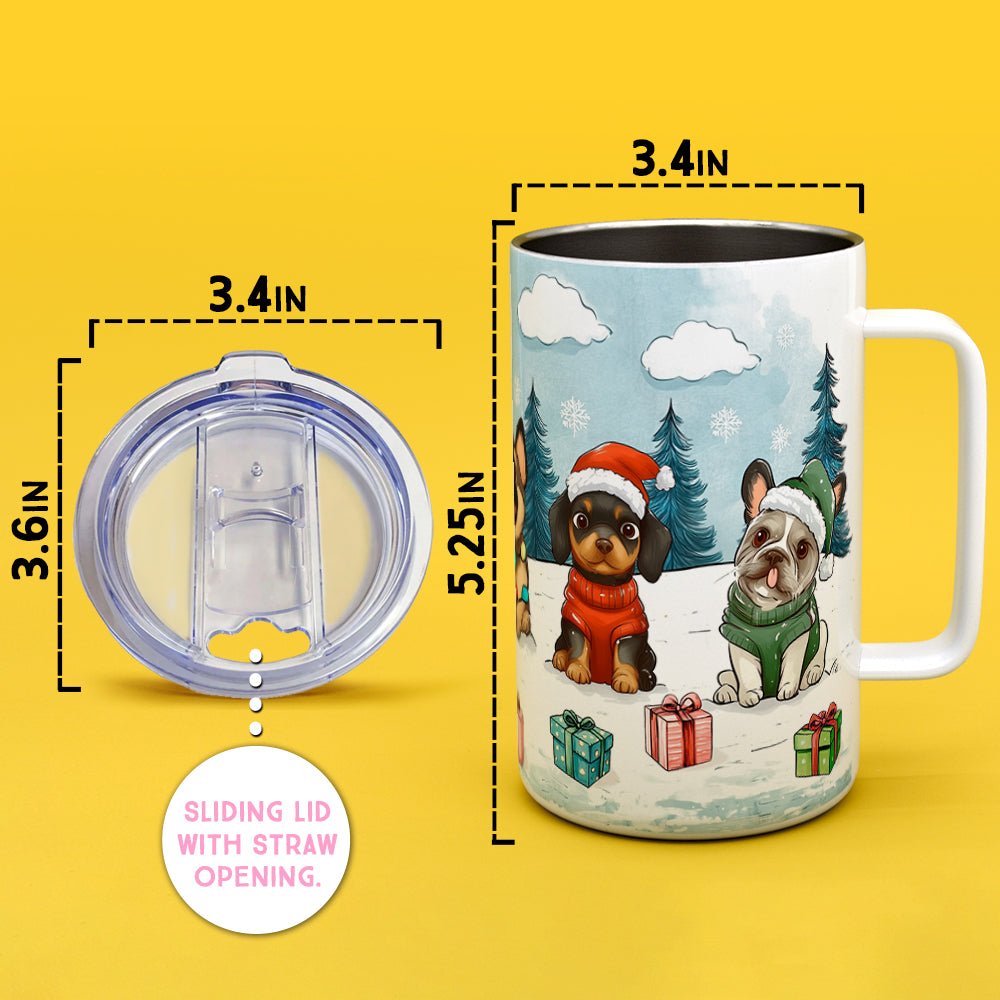 Christmas Dogs Insulated Travel Mug - Loftipop