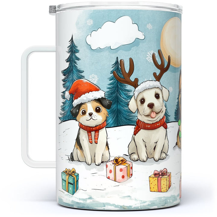 Christmas Dogs Insulated Travel Mug - Loftipop