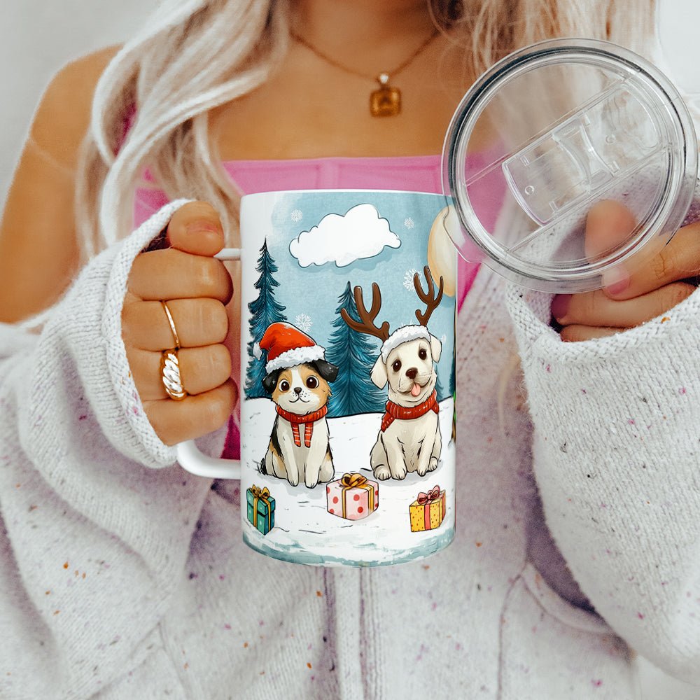 Christmas Dogs Insulated Travel Mug - Loftipop