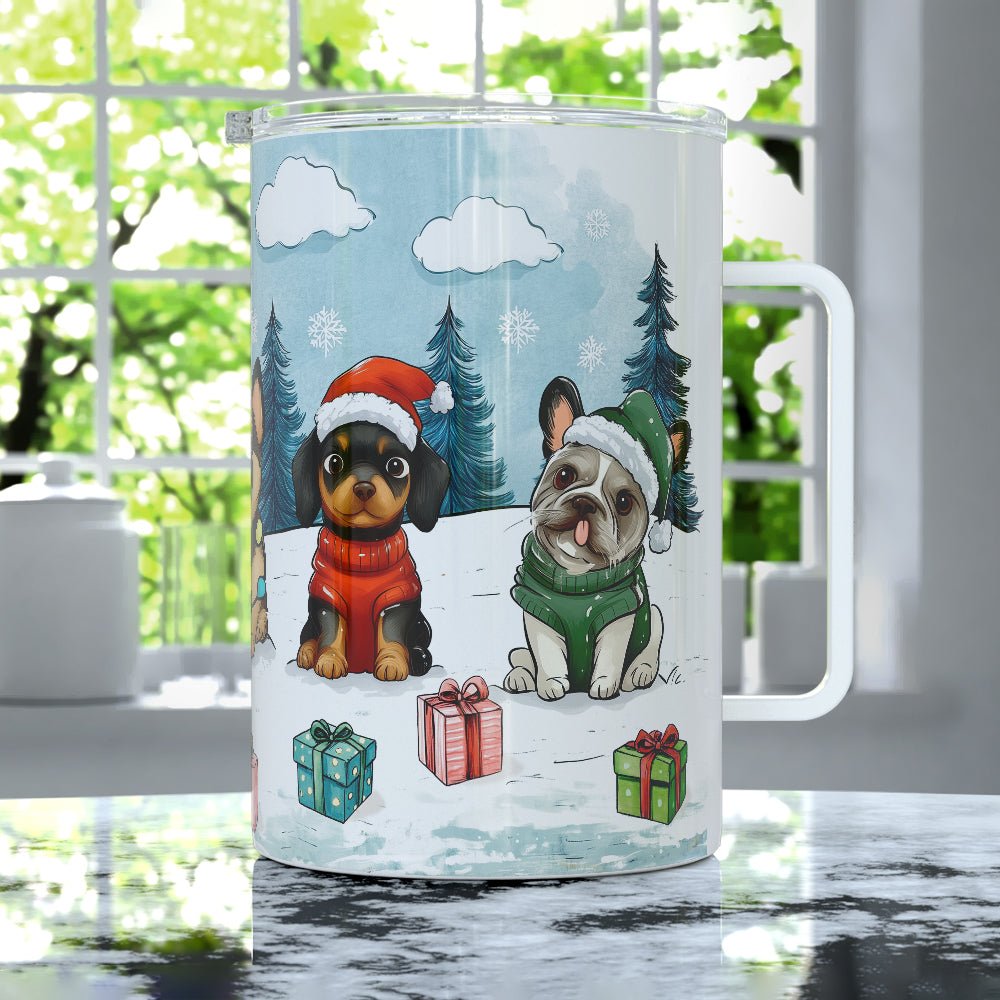 Christmas Dogs Insulated Travel Mug - Loftipop