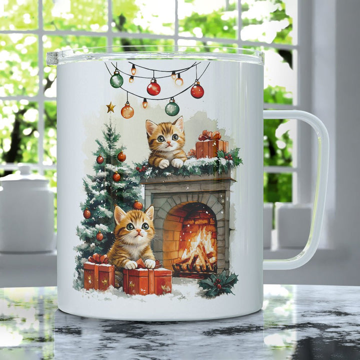 Christmas Kittens Insulated Travel Mug - Loftipop