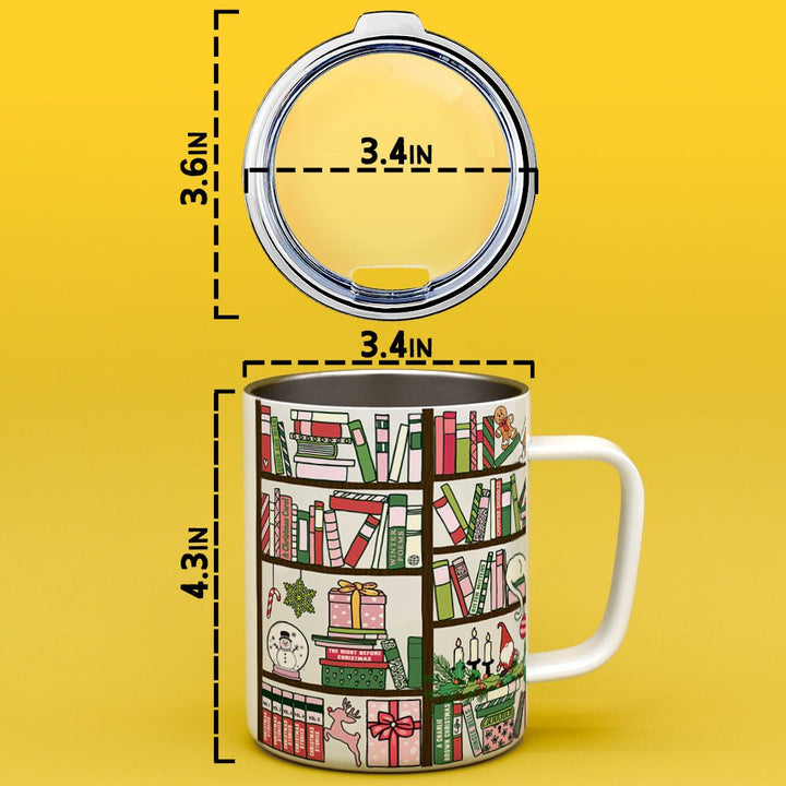 Christmas Library Insulated Travel Mug - Loftipop