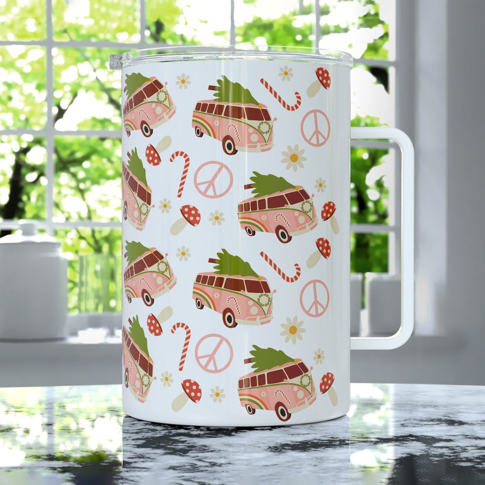 Christmas Peace Bus Insulated Travel Mug - Loftipop