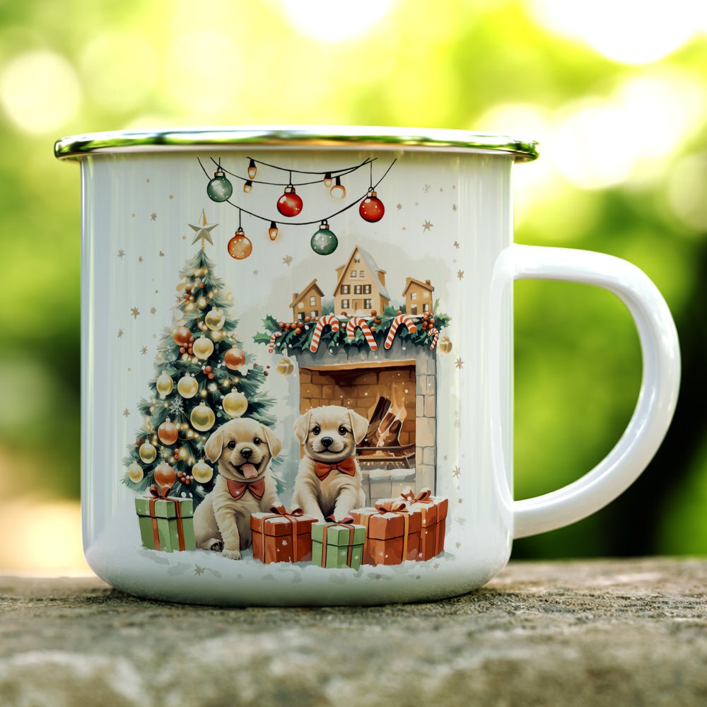 Christmas Puppies Camp Mug - Loftipop